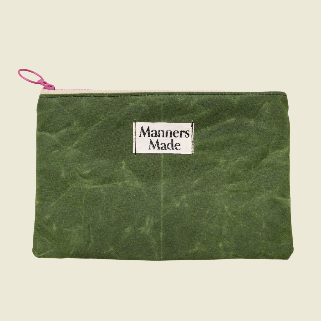 Rectangle Pouch - Green Waxed Canvas