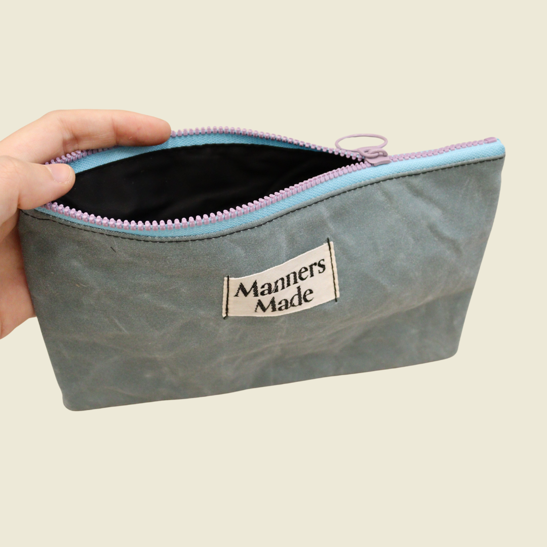 Rectangle Pouch - Duck Egg Waxed Canvas