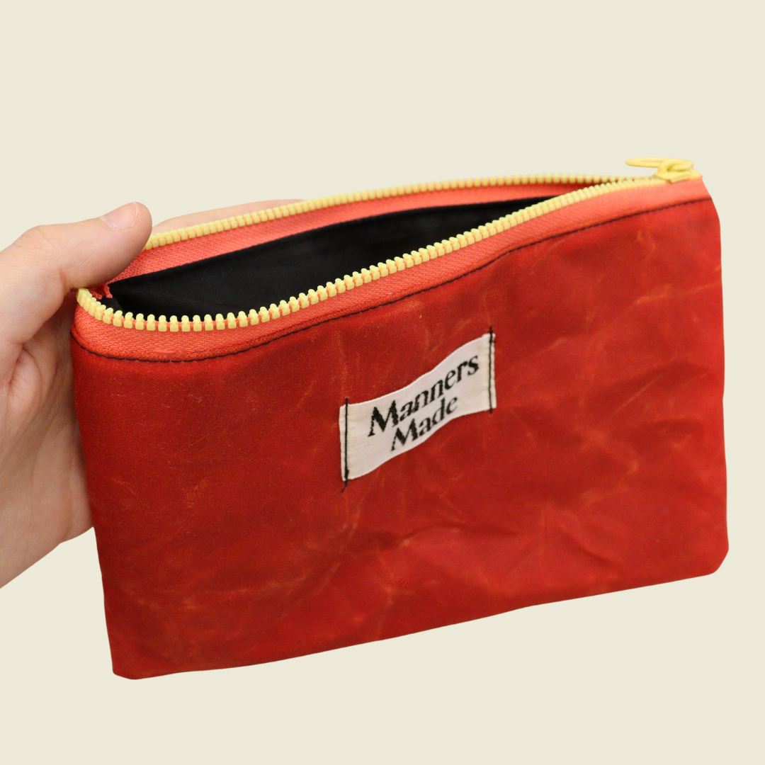 Rectangle Pouch - Red Waxed Canvas