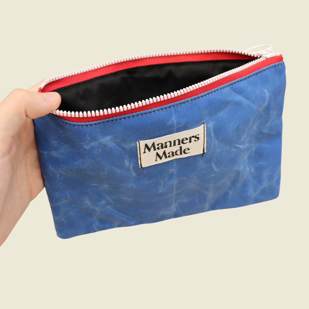 Rectangle Pouch - Blue Waxed Canvas