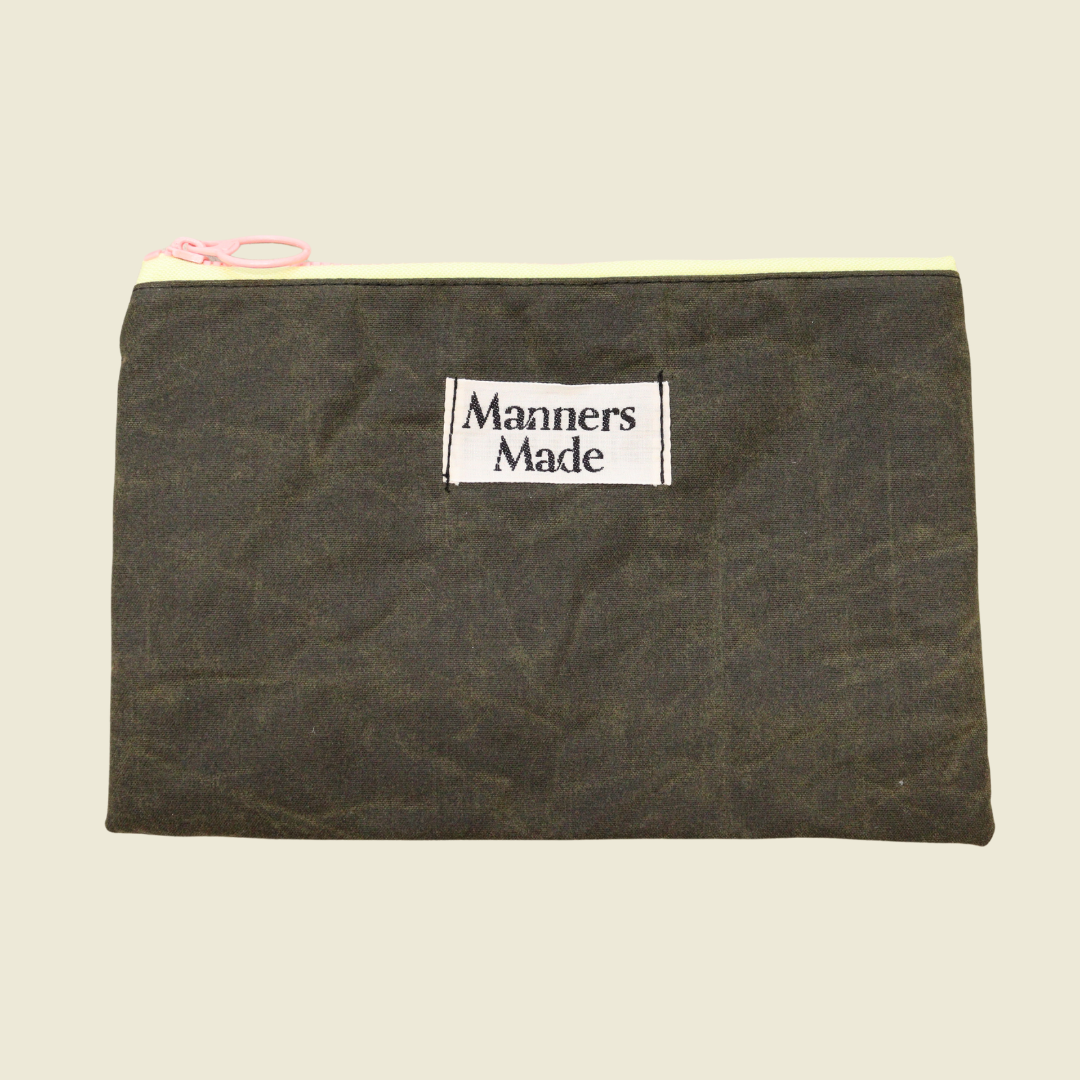 Rectangle Pouch - Dark Green Waxed Canvas