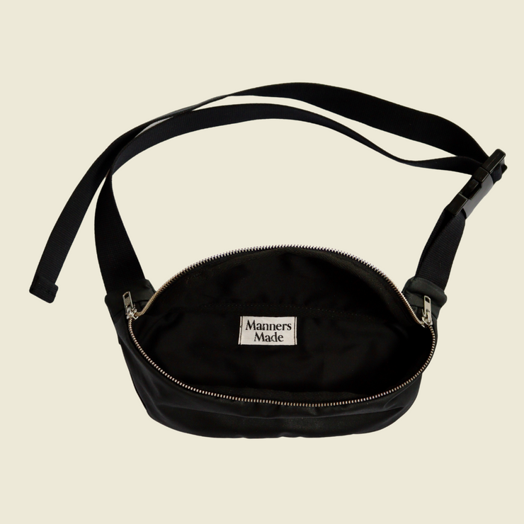 Black Waxed Canvas - Mini Crossbody Bag